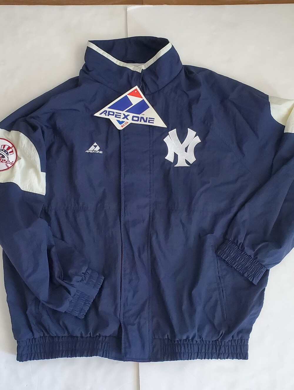 Apex One New York Yankees Windbreaker Jacket Size XL Vintage NEW NWT Lined Navy